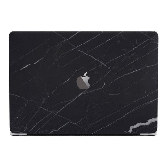 Protection arrière colorée en vinyle pour ordinateur portable Devia 15 pouces, motif marbre noir