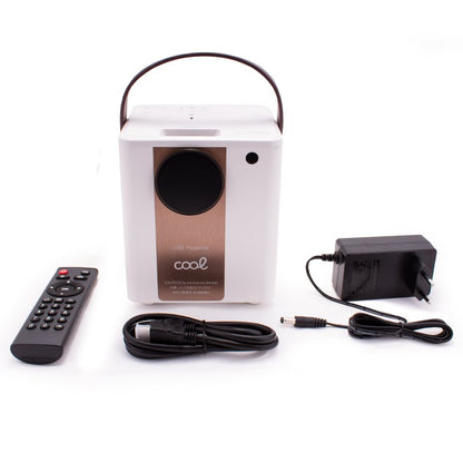 Projecteur compact Cool Rainbow 3000 lumens avec haut-parleur intégré, HDMI/SD/USB et miroir Wi-Fi (blanc)