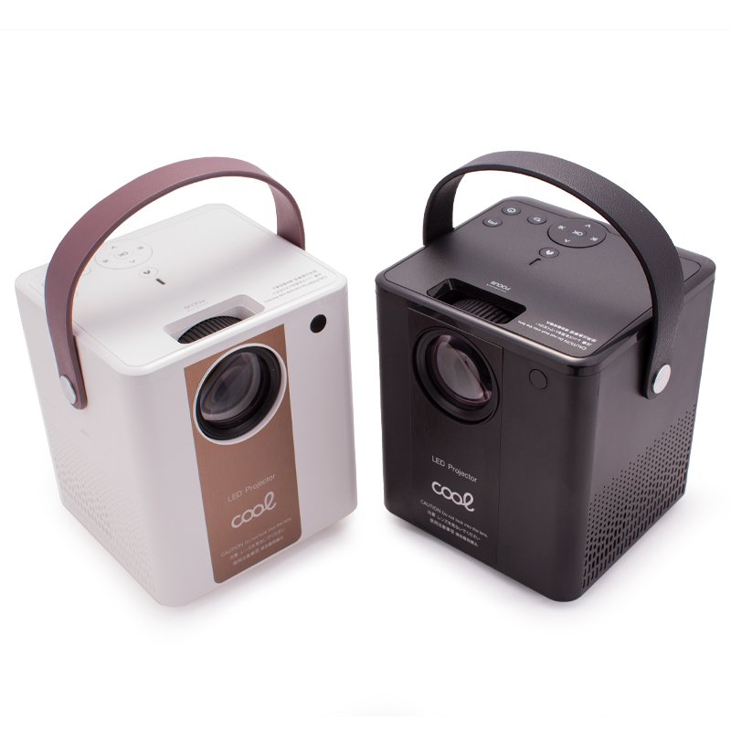 Projecteur compact Cool Rainbow 3000 lumens avec haut-parleur intégré, HDMI/SD/USB et miroir Wi-Fi (blanc)