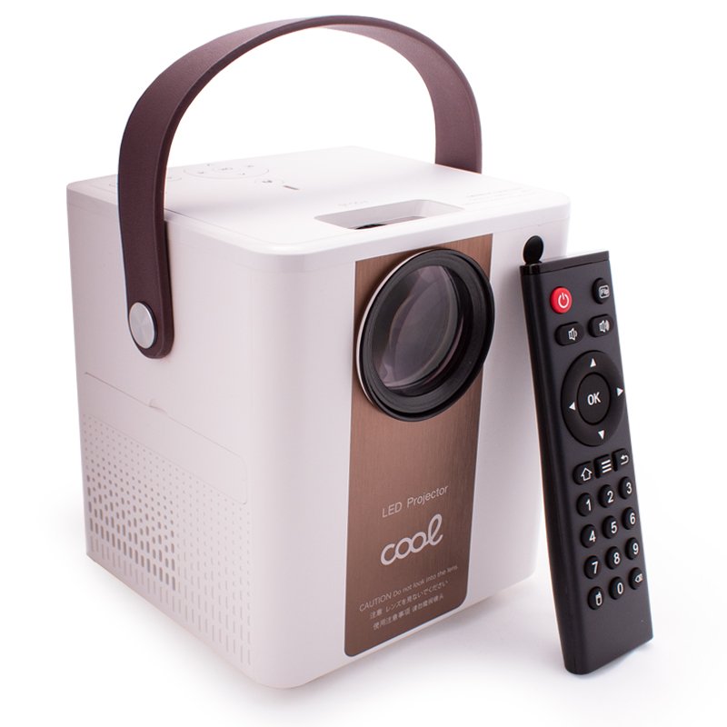Projecteur compact Cool Rainbow 3000 lumens avec haut-parleur intégré, HDMI/SD/USB et miroir Wi-Fi (blanc)