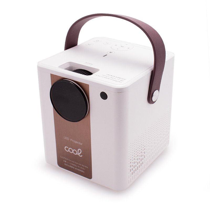 Projecteur compact Cool Rainbow 3000 lumens avec haut-parleur intégré, HDMI/SD/USB et miroir Wi-Fi (blanc)