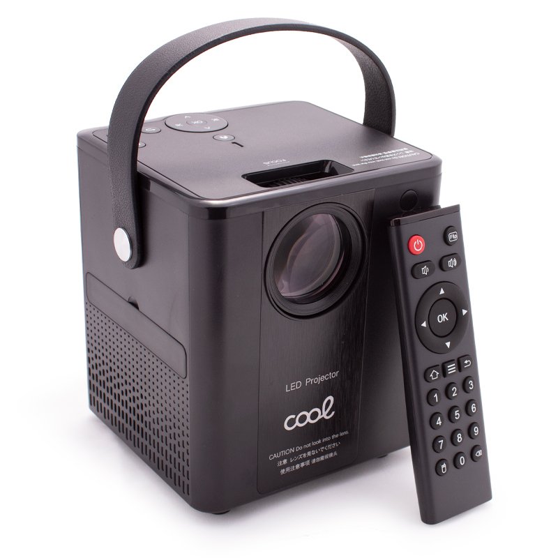 Projecteur compact Cool Rainbow 3000 lumens avec haut-parleur intégré, HDMI/SD/USB et Wi-Fi (noir)