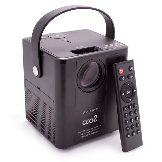 Projecteur compact Cool Rainbow 3000 lumens avec haut-parleur intégré, HDMI/SD/USB et Wi-Fi (noir)