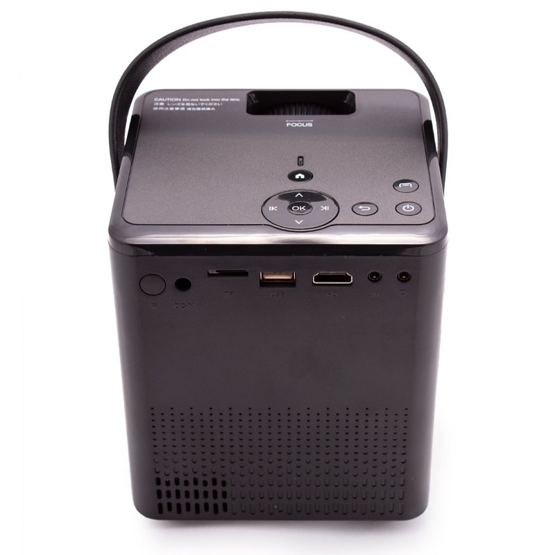 Projecteur compact Cool Rainbow 3000 lumens avec haut-parleur intégré, HDMI/SD/USB et Wi-Fi (noir)