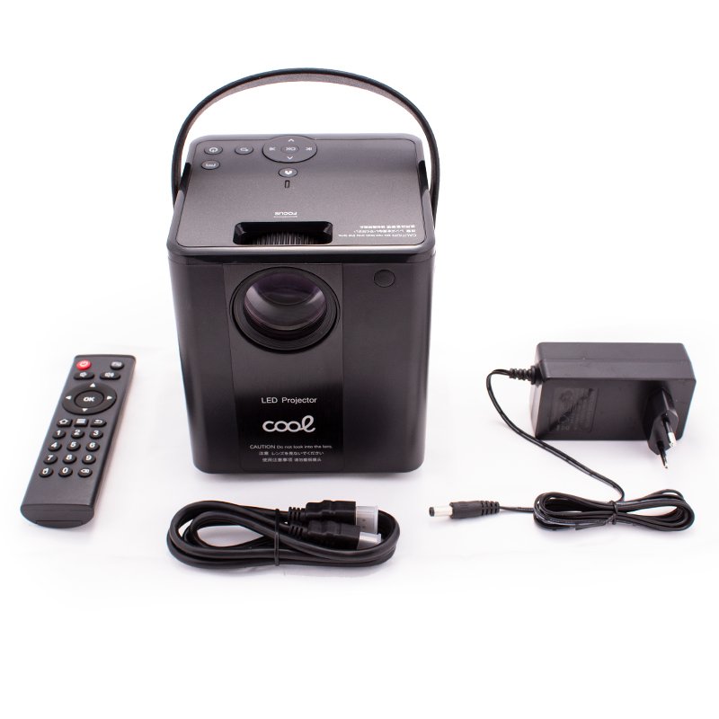 Projecteur compact Cool Rainbow 3000 lumens avec haut-parleur intégré, HDMI/SD/USB et Wi-Fi (noir)