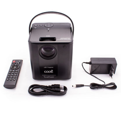 Projecteur compact Cool Rainbow 3000 lumens avec haut-parleur intégré, HDMI/SD/USB et Wi-Fi (noir)