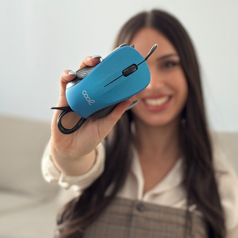 Souris filaire USB bleue COOL