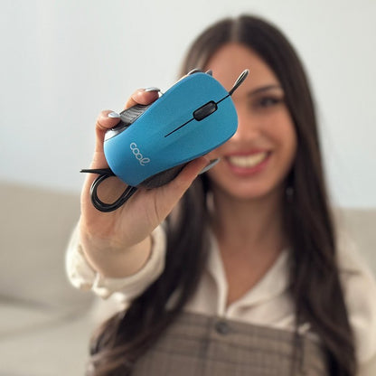 Souris filaire USB bleue COOL