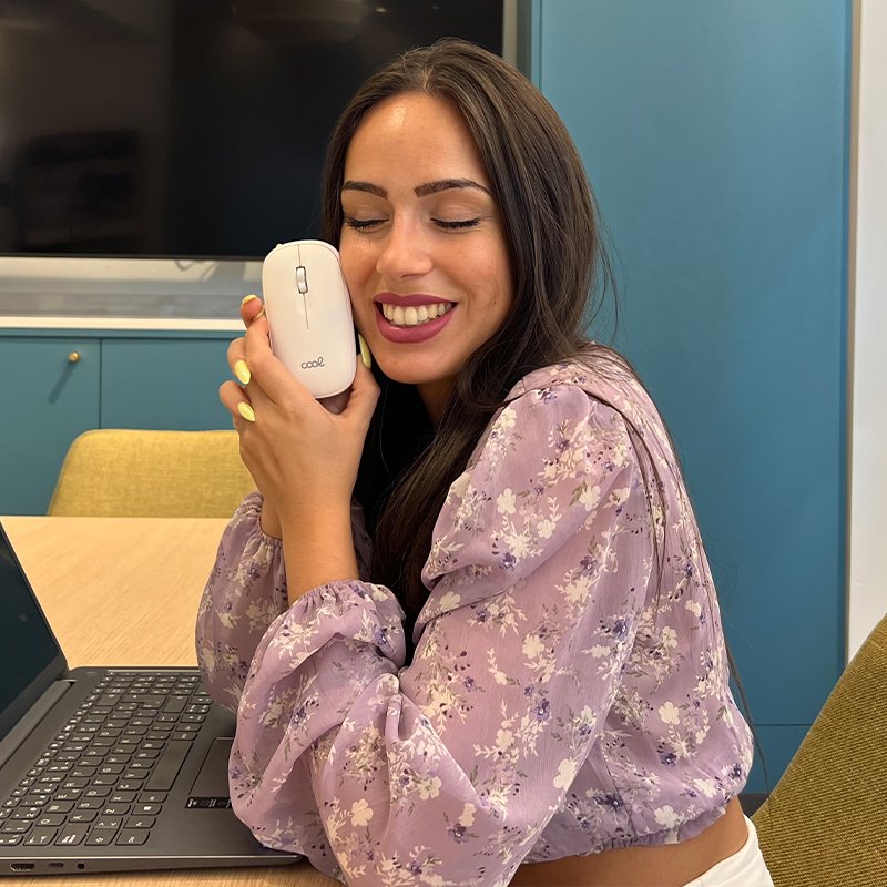 Souris sans fil 2-en-1 Cool Slim Silent (Bluetooth + adaptateur USB) Blanc