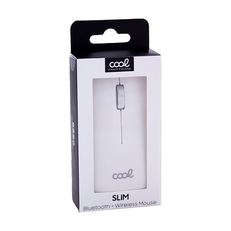Souris sans fil 2-en-1 Cool Slim Silent (Bluetooth + adaptateur USB) Blanc