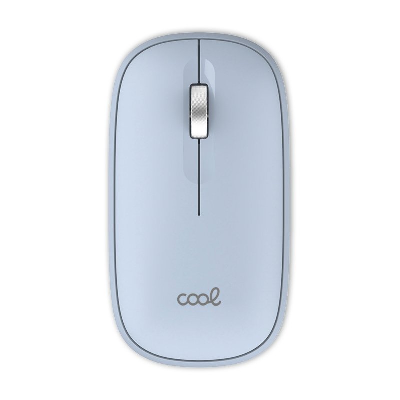 Souris sans fil 2-en-1 silencieuse et fine (Bluetooth + adaptateur USB) Bleu clair
