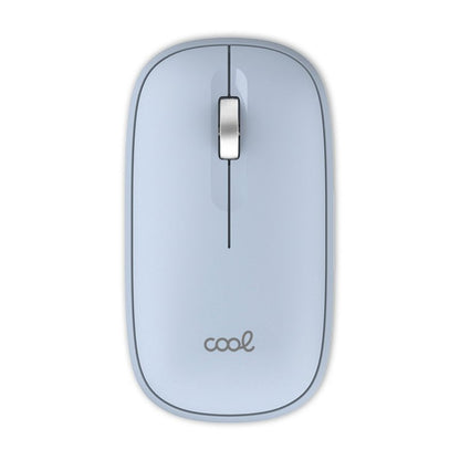 Souris sans fil 2-en-1 silencieuse et fine (Bluetooth + adaptateur USB) Bleu clair