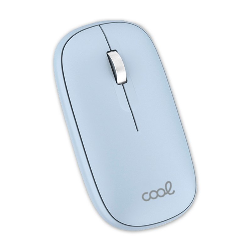Souris sans fil 2-en-1 silencieuse et fine (Bluetooth + adaptateur USB) Bleu clair