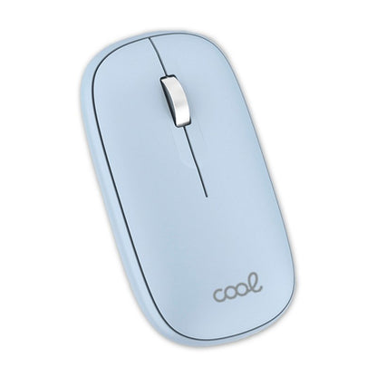 Souris sans fil 2-en-1 silencieuse et fine (Bluetooth + adaptateur USB) Bleu clair