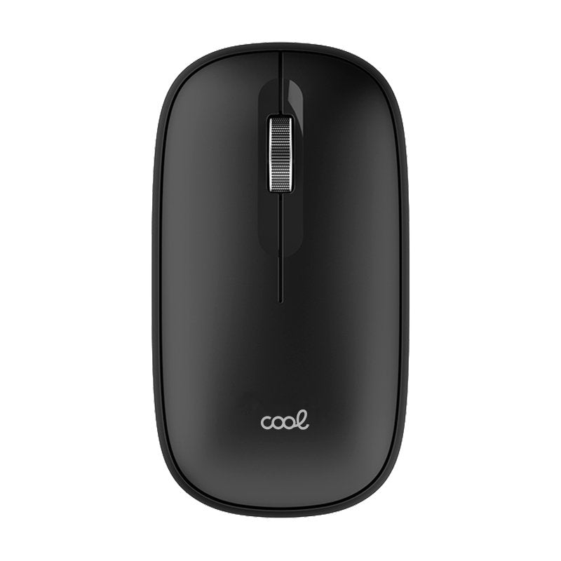 Souris sans fil 2-en-1 silencieuse et fine (Bluetooth + adaptateur USB) noire