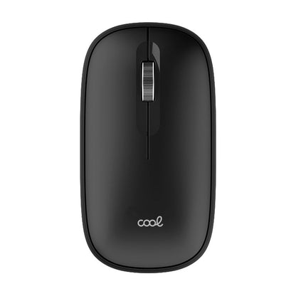 Souris sans fil 2-en-1 silencieuse et fine (Bluetooth + adaptateur USB) noire
