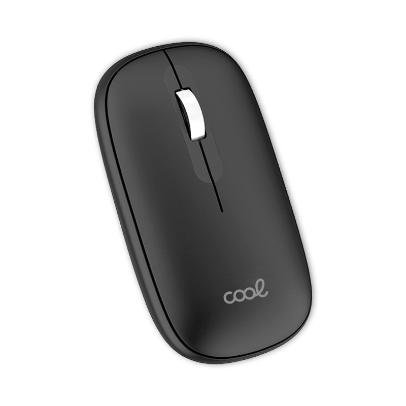 Souris sans fil 2-en-1 silencieuse et fine (Bluetooth + adaptateur USB) noire
