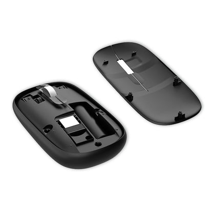 Souris sans fil 2-en-1 silencieuse et fine (Bluetooth + adaptateur USB) noire