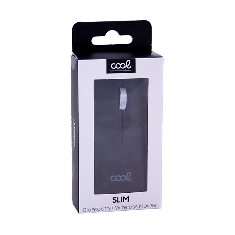 Souris sans fil 2-en-1 silencieuse et fine (Bluetooth + adaptateur USB) noire