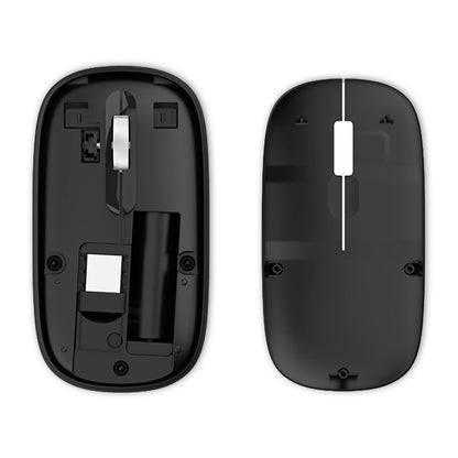 Souris sans fil 2-en-1 silencieuse et fine (Bluetooth + adaptateur USB) noire
