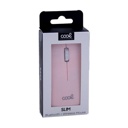 Souris sans fil 2-en-1 Cool Slim Silent (Bluetooth + adaptateur USB) Rose