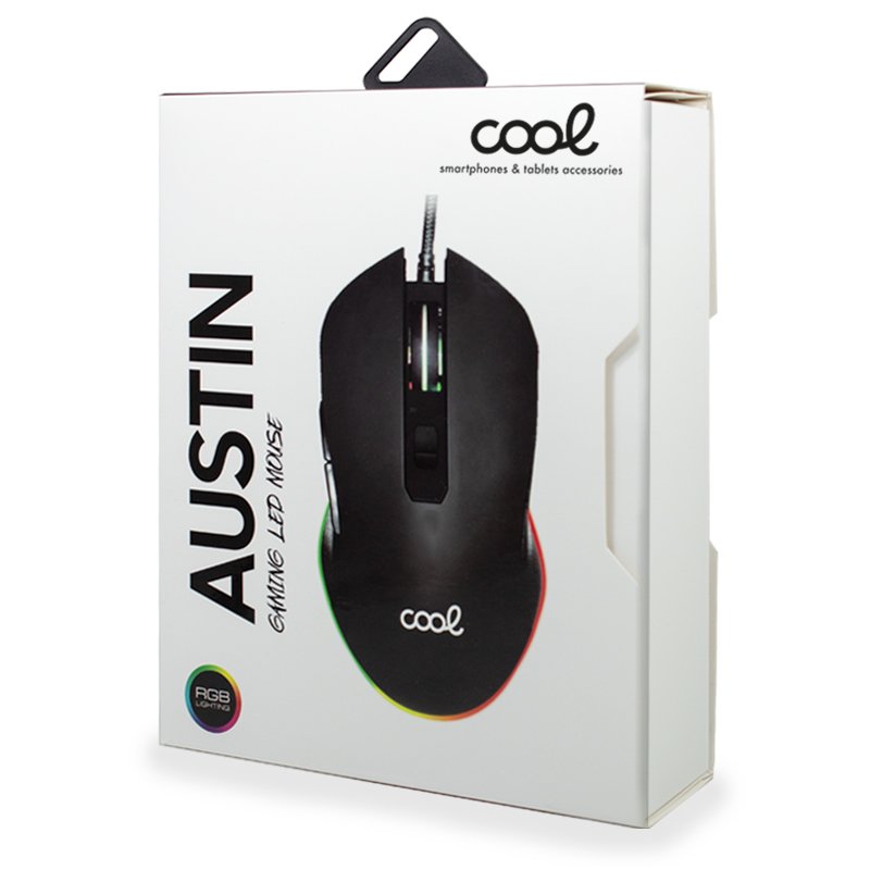 Souris de jeu USB Austin Black RGB (éclairage) cool