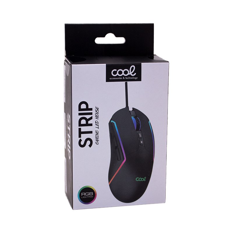 Souris de jeu USB RGB (éclairage) COOL Strip Noir