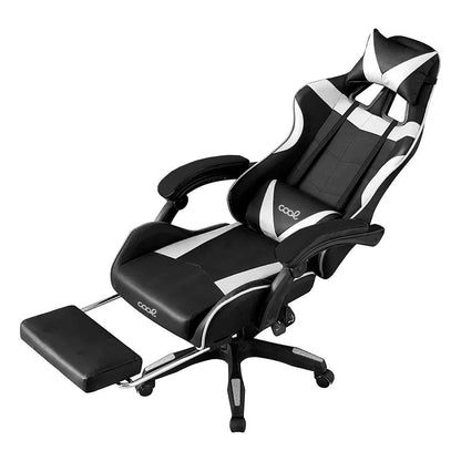 Chaise de jeu Premium COOL Rest Noir-Blanc (repose-pieds)