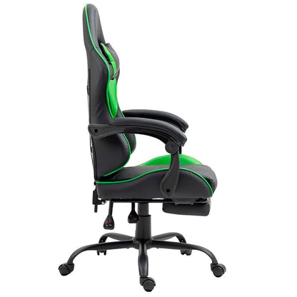 Chaise de jeu Premium COOL Rest Noir-Vert (repose-pieds)
