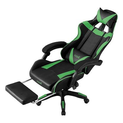Chaise de jeu Premium COOL Rest Noir-Vert (repose-pieds)