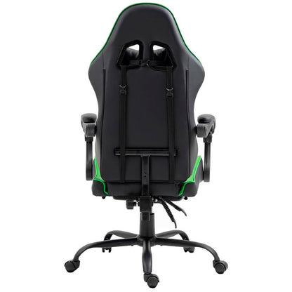 Chaise de jeu Premium COOL Rest Noir-Vert (repose-pieds)