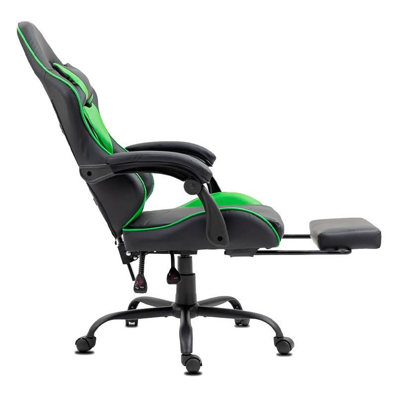 Chaise de jeu Premium COOL Rest Noir-Vert (repose-pieds)