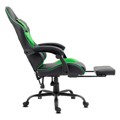 Chaise de jeu Premium COOL Rest Noir-Vert (repose-pieds)