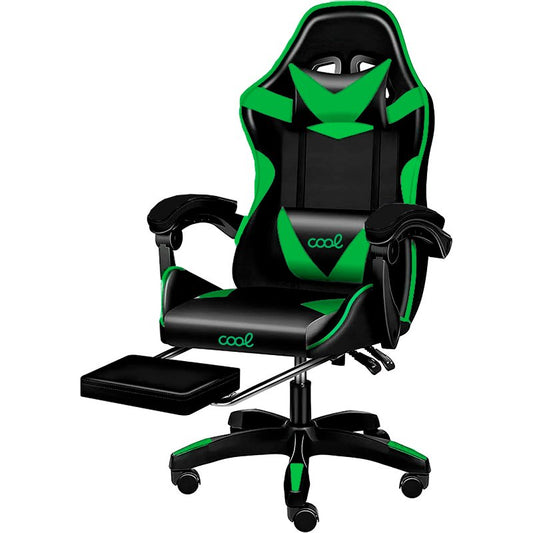 Chaise de jeu Premium COOL Rest Noir-Vert (repose-pieds)