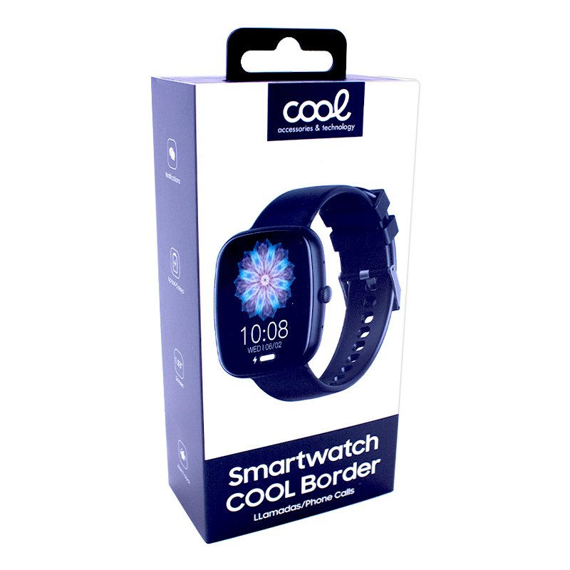 Smartwatch COOL Border Silicona Negro (Llamadas, Salud, Deporte)