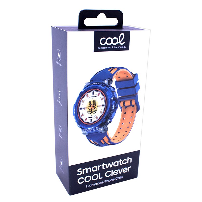 Montre connectée COOL Clever Silicone Bleue (Appels, Santé, Sport)