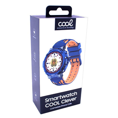 Montre connectée COOL Clever Silicone Bleue (Appels, Santé, Sport)
