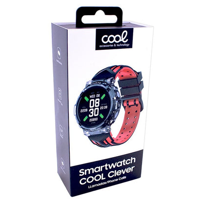 Smartwatch COOL Clever Silicona Negro (Llamadas, Salud, Deporte)