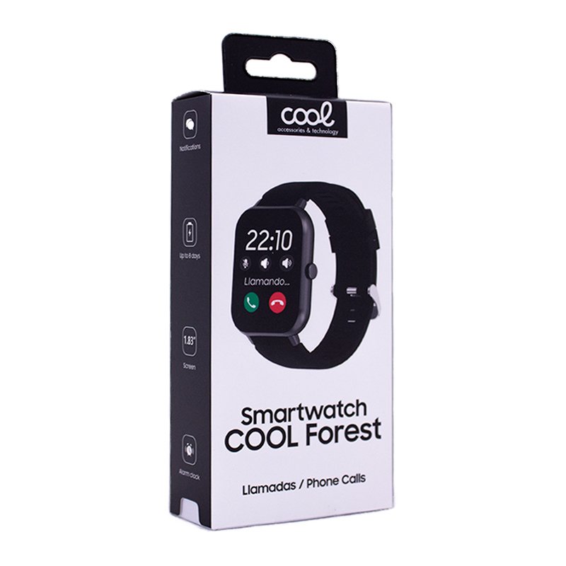 Smartwatch COOL Forest Silicona Negro (Llamadas, Salud, Deporte)