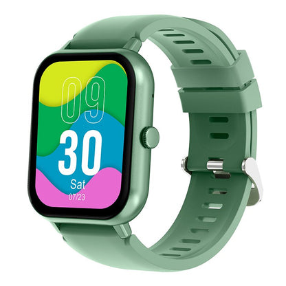 Montre connectée COOL en silicone vert forêt (appels, santé, sport)