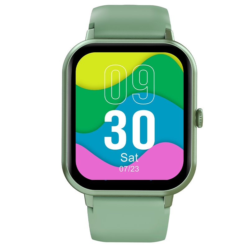 Montre connectée COOL en silicone vert forêt (appels, santé, sport)