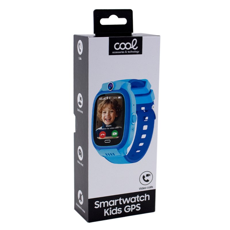 Smartwatch COOL Kids 4G GPS Silicona Azul (Localización, Videollamadas, SIM)