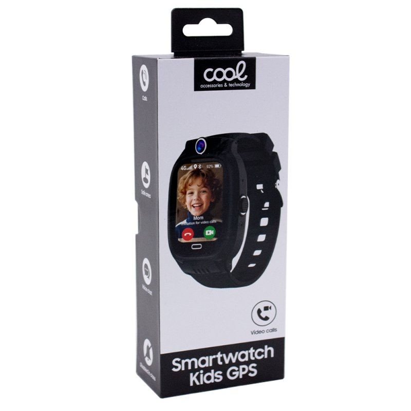 Smartwatch COOL Kids 4G GPS Silicona Negro (Localización, Videollamadas, SIM)