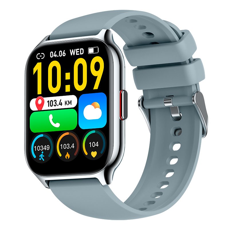 Montre connectée COOL Nova en silicone gris (appels, santé, sport)