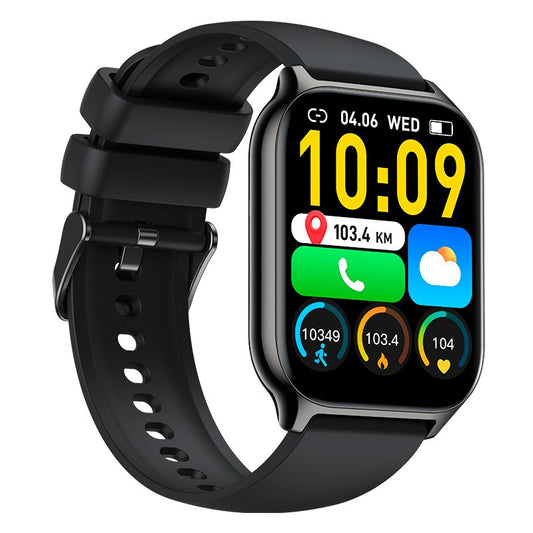 Montre connectée COOL Nova en silicone noir (appels, santé, sport)