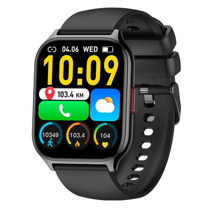 Montre connectée COOL Nova en silicone noir (appels, santé, sport)