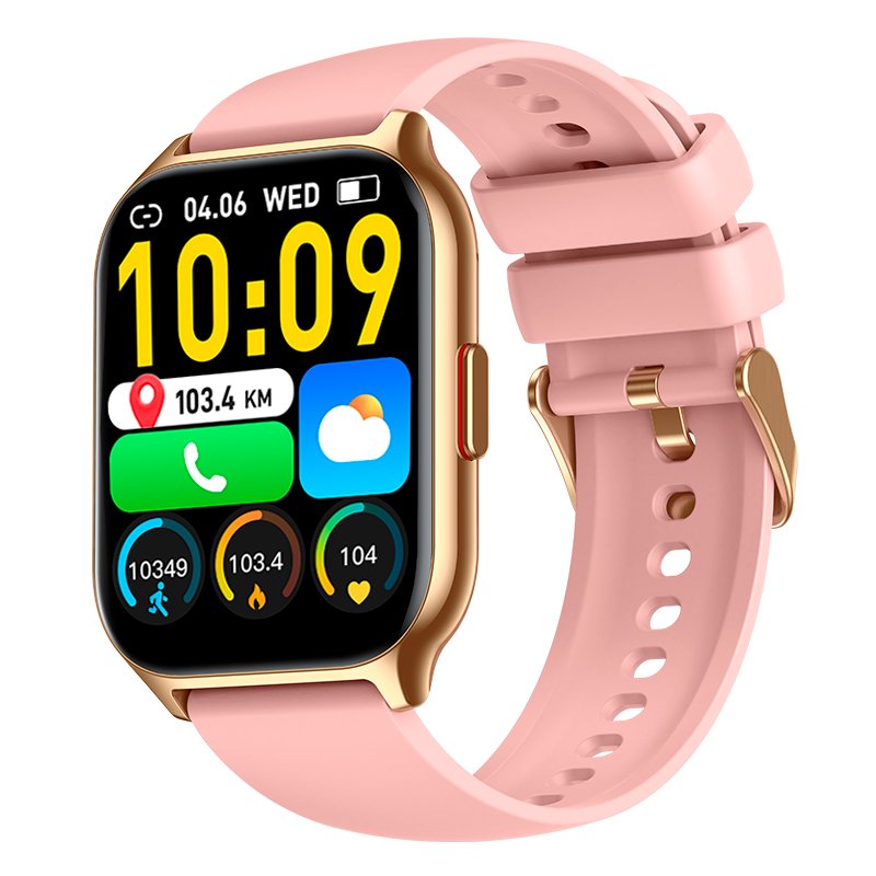 Montre connectée COOL Nova en silicone rose (appels, santé, sport)