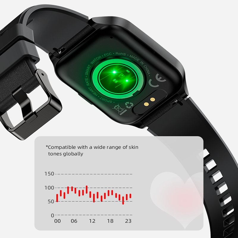 Montre connectée COOL avec écran Amoled incurvé en silicone rose (appels, santé, sport)
