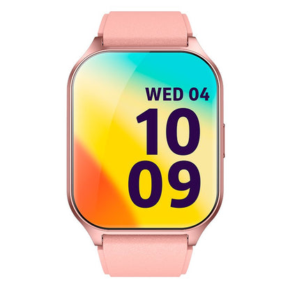 Montre connectée COOL avec écran Amoled incurvé en silicone rose (appels, santé, sport)