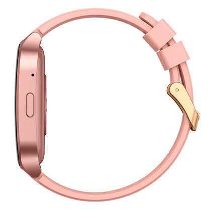 Montre connectée COOL avec écran Amoled incurvé en silicone rose (appels, santé, sport)